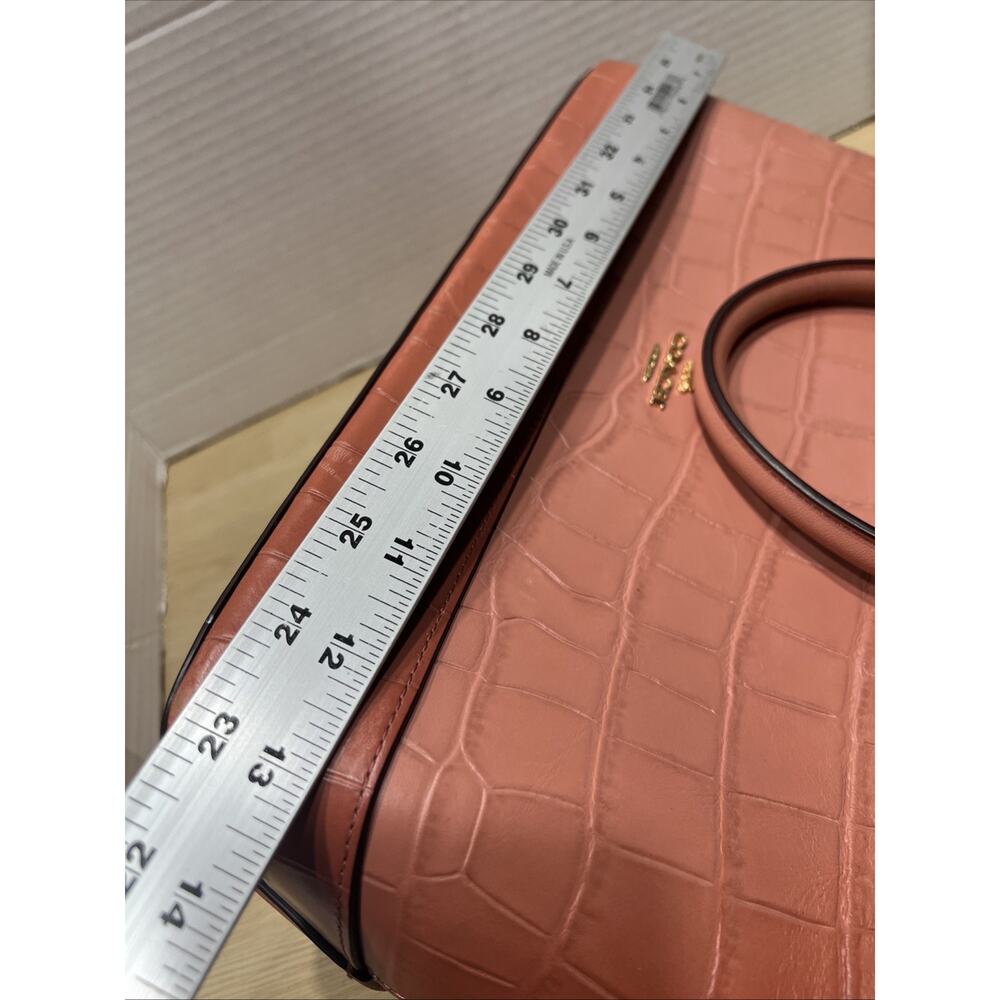 Coach Pink Croc-Embossed Leather Dome Satchel F32120 - Picture 14 of 16